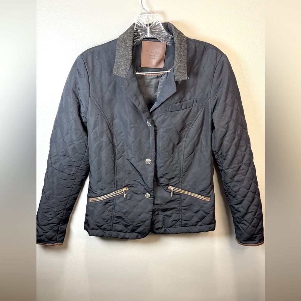 Massimo Dutti Quilted Jacket Navy Women’s Size Small